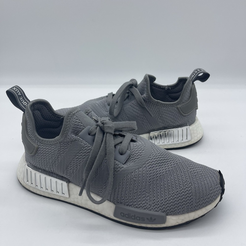 Adidas NMD R1 Women's Size 9 Running Shoes EE5175 Gray/Silver Athletic Sneakers